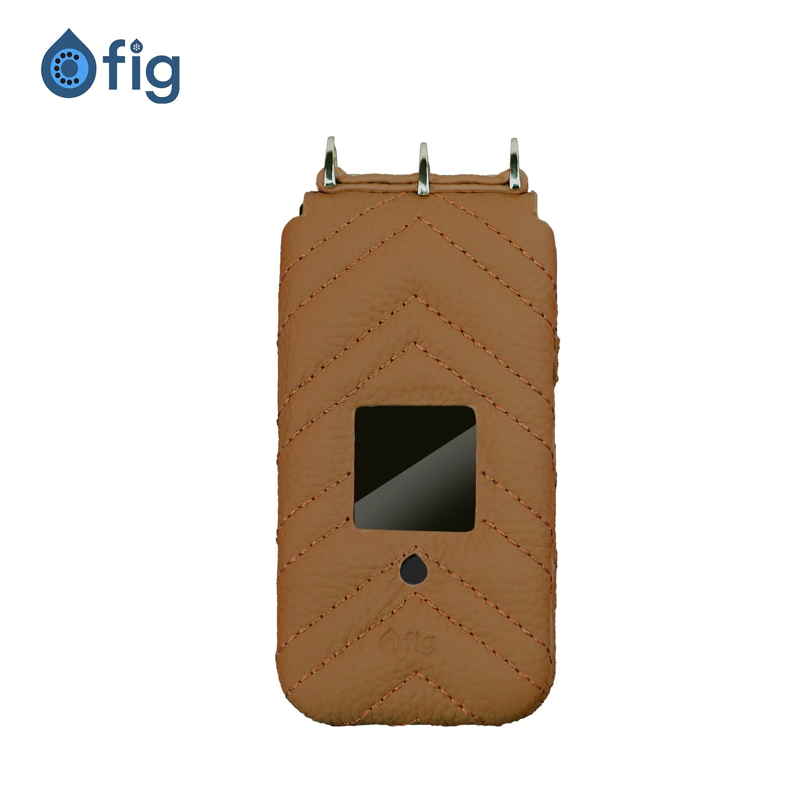 Fig Mini Genuine Leather Crossbody Case (with strap) - Premium Compact Carrying Case