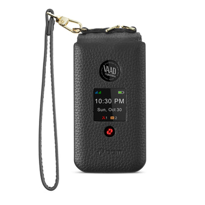 Pom Designer Leather Case (with strap) For the Classic Pom phone (mini)