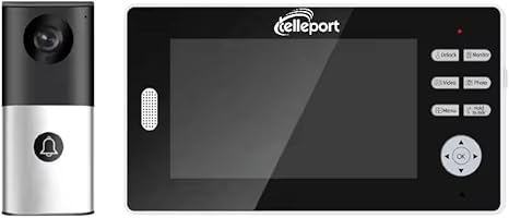 Wireless Video Doorbell Intercom with Visual Monitor System, Camera with 7 Inch Screen Support Unlock, Monitoring, No Internet or WiFi
