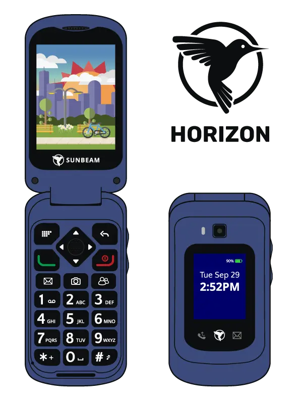Sunbeam Horizon full feature flip phone